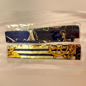 Set of 2 Silky Skinny Bag Scarves New